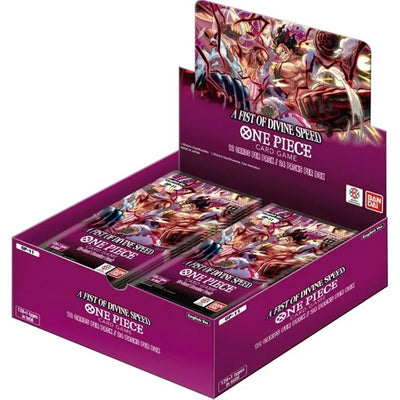 One Piece Card Game OP-11 Japanese Booster Box with 24 sealed packs featuring new leaders, characters, and parallel arts.